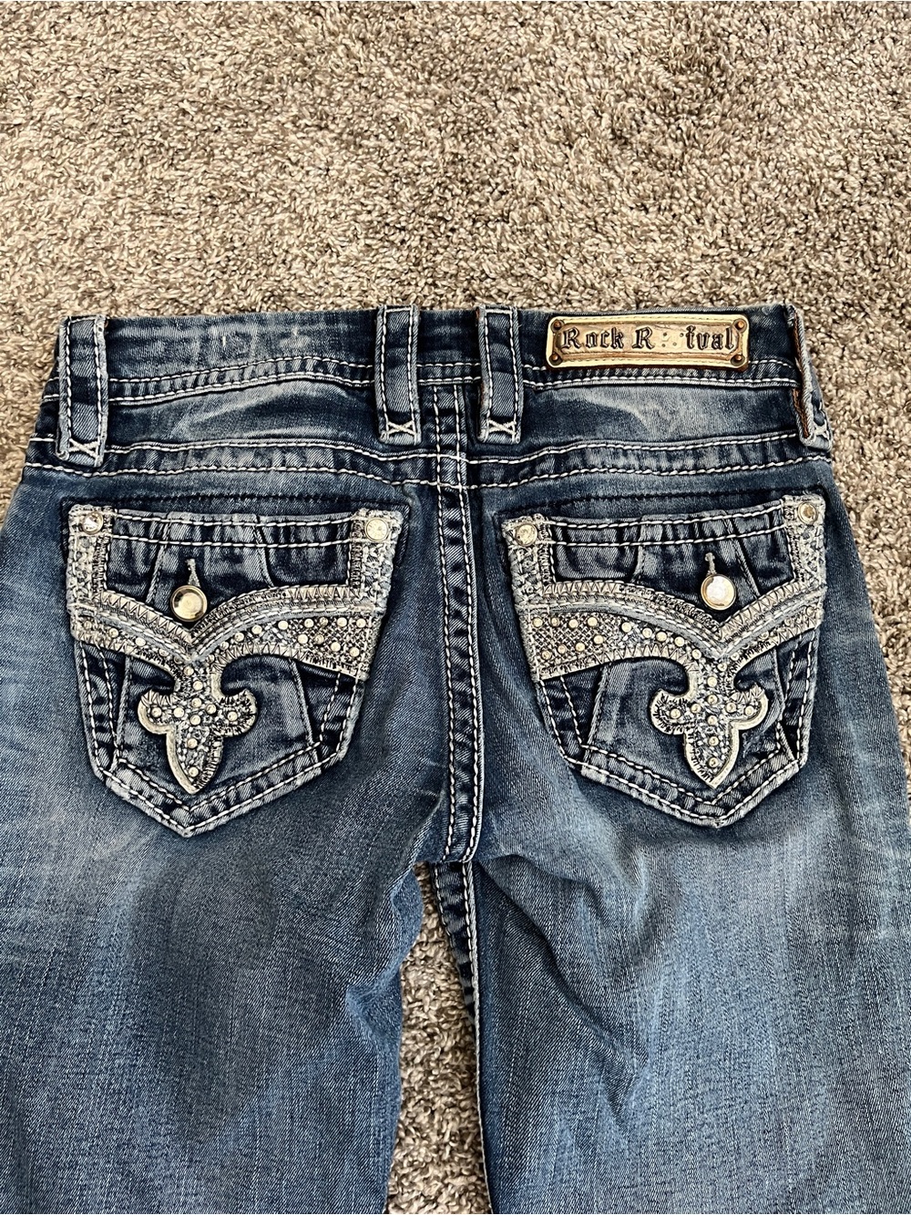 Rock Revival Medium Wash Studded Bootcut Jeans - Picture 5 of 6